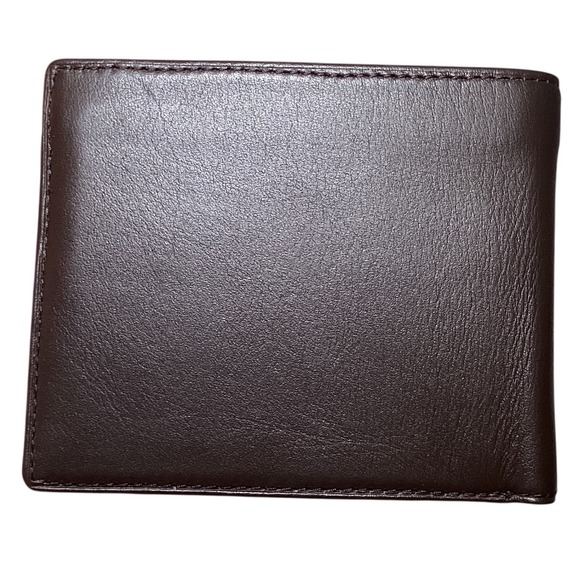 Polo Ralph Lauren Brown Leather Bi Fold Passcase Wallet Men New Open Box - Picture 6 of 16